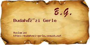 Budaházi Gerle névjegykártya